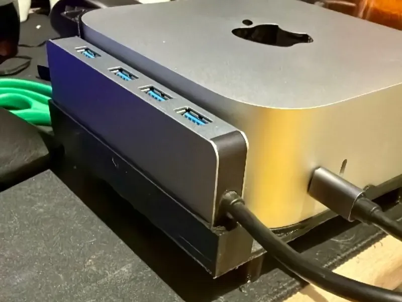 Support pour Apple Mac Mini M4 avec support de concentrateur USB