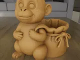 Monkey Planter STL Cute Container 3D Print Model-0