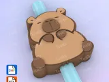 Straw Topper cute capybara-1
