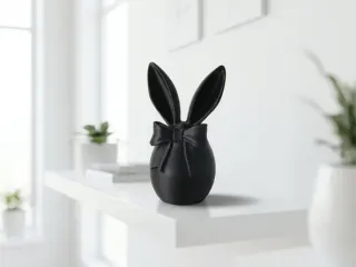 Bunny Ears Egg Sculpture - Modern Spring Decor