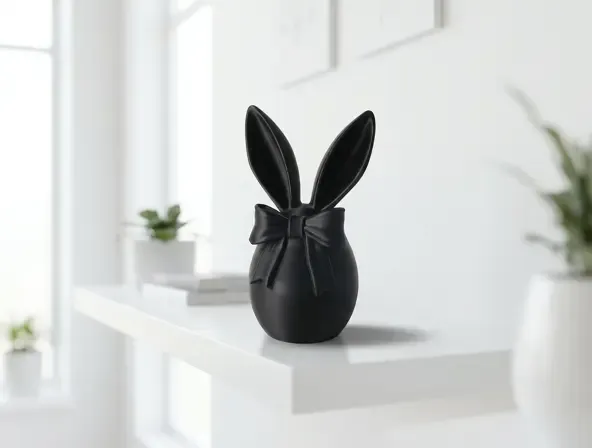 Bunny Ears Egg Sculpture - Modern Spring Decor
