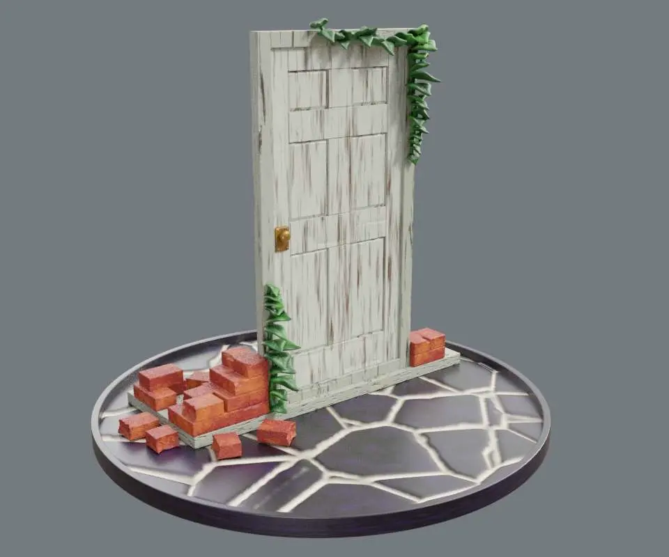 Suzume Portal Door Diorama Miniatura Fan Art