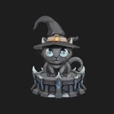Scary witch cat