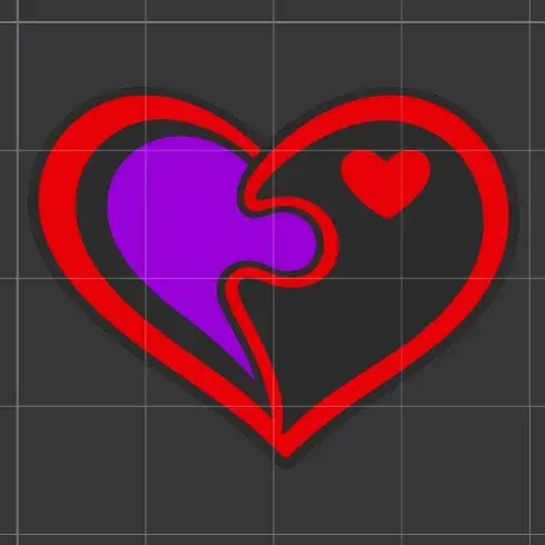 ❤️ Fusion Love – Interlocking Heart Magnet 🖤