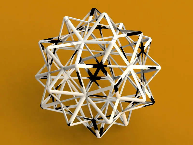 Forme filaire composée de cinq octaèdres