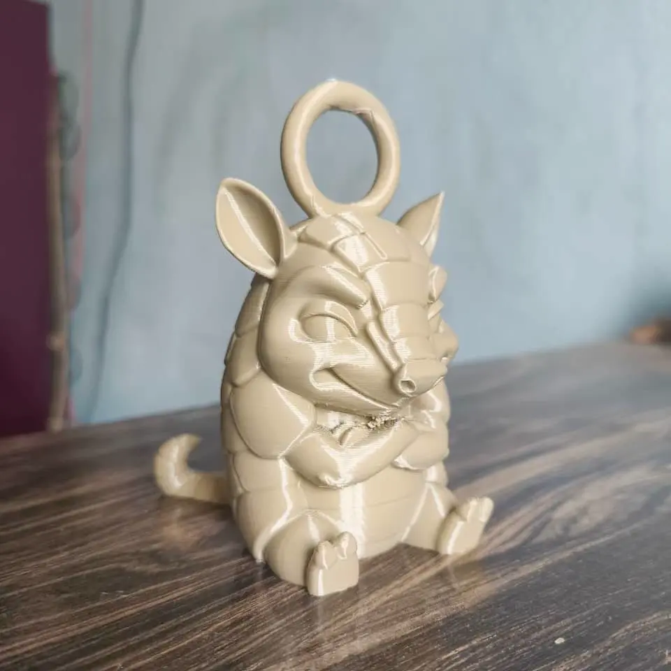 Cute Armadillo Keychain – Sitting Animal Charm