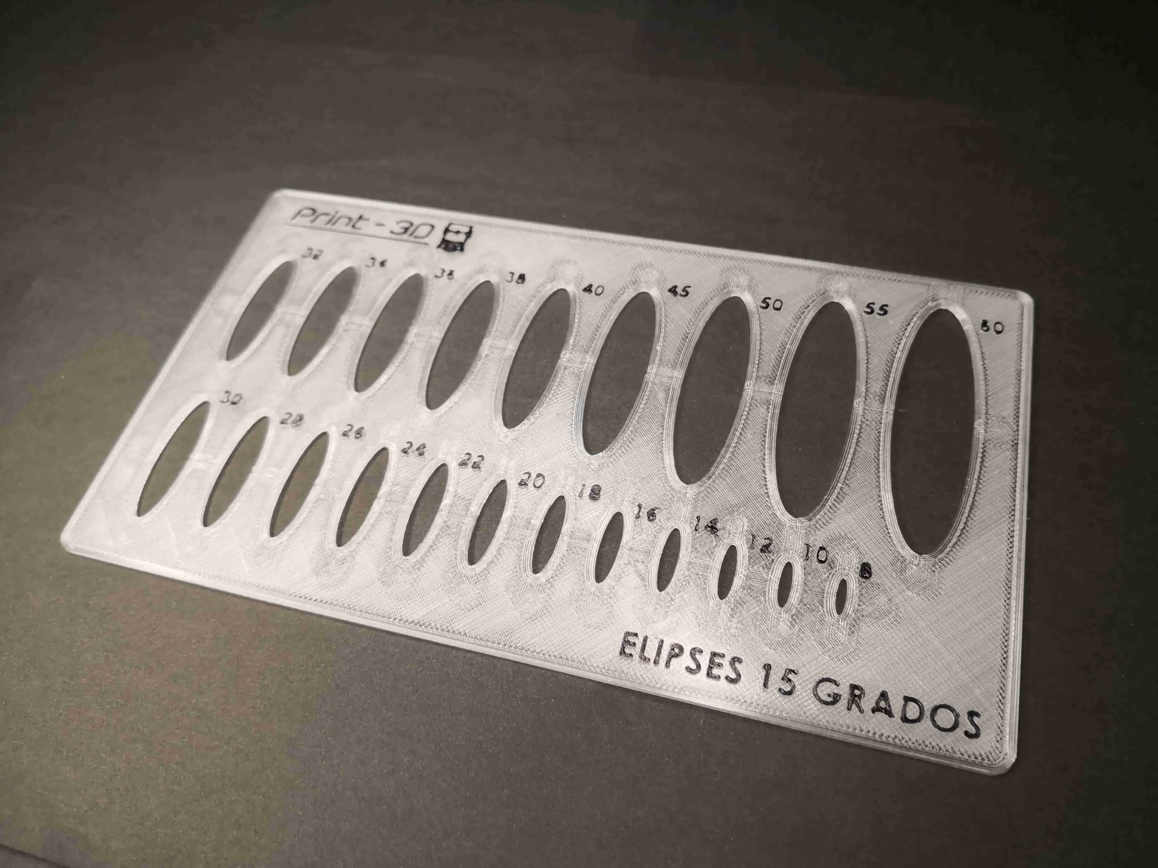 15 Degree Ellipse - Drawing Template, Drawing Stencil