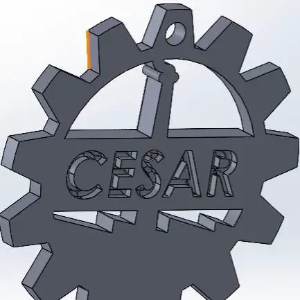 Chaveira da escola SENAI com engrenagem modelada para CESAR