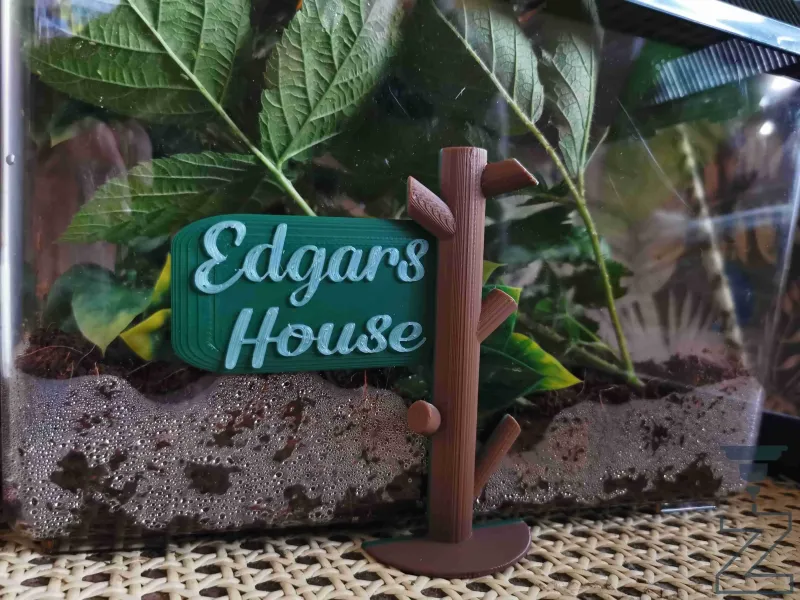 Placa de identificação pendurada numa árvore - Vivarium/Terrarium/Aquarium etc