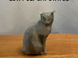 Estatua Low Poly de Gato-0