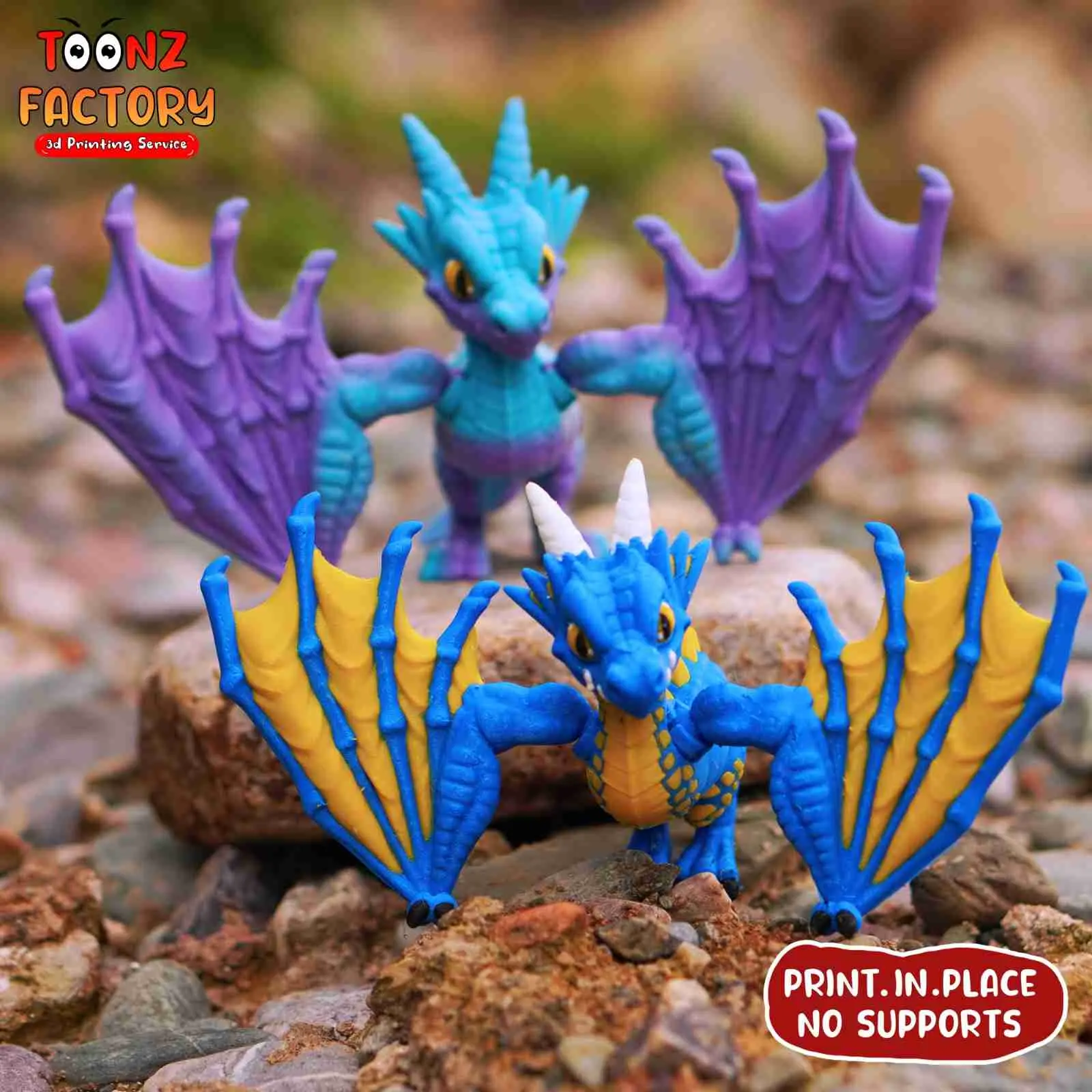 PRINT-IN-PLACE CUTE FLEXI WYVERN DRAGON ARTICULATED