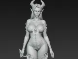 sexy demon with patterned clothes with roses-4