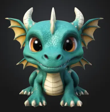 Cute sitting dragon