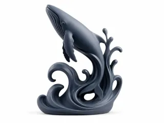 Galloping Whale Tabletop Sculpture