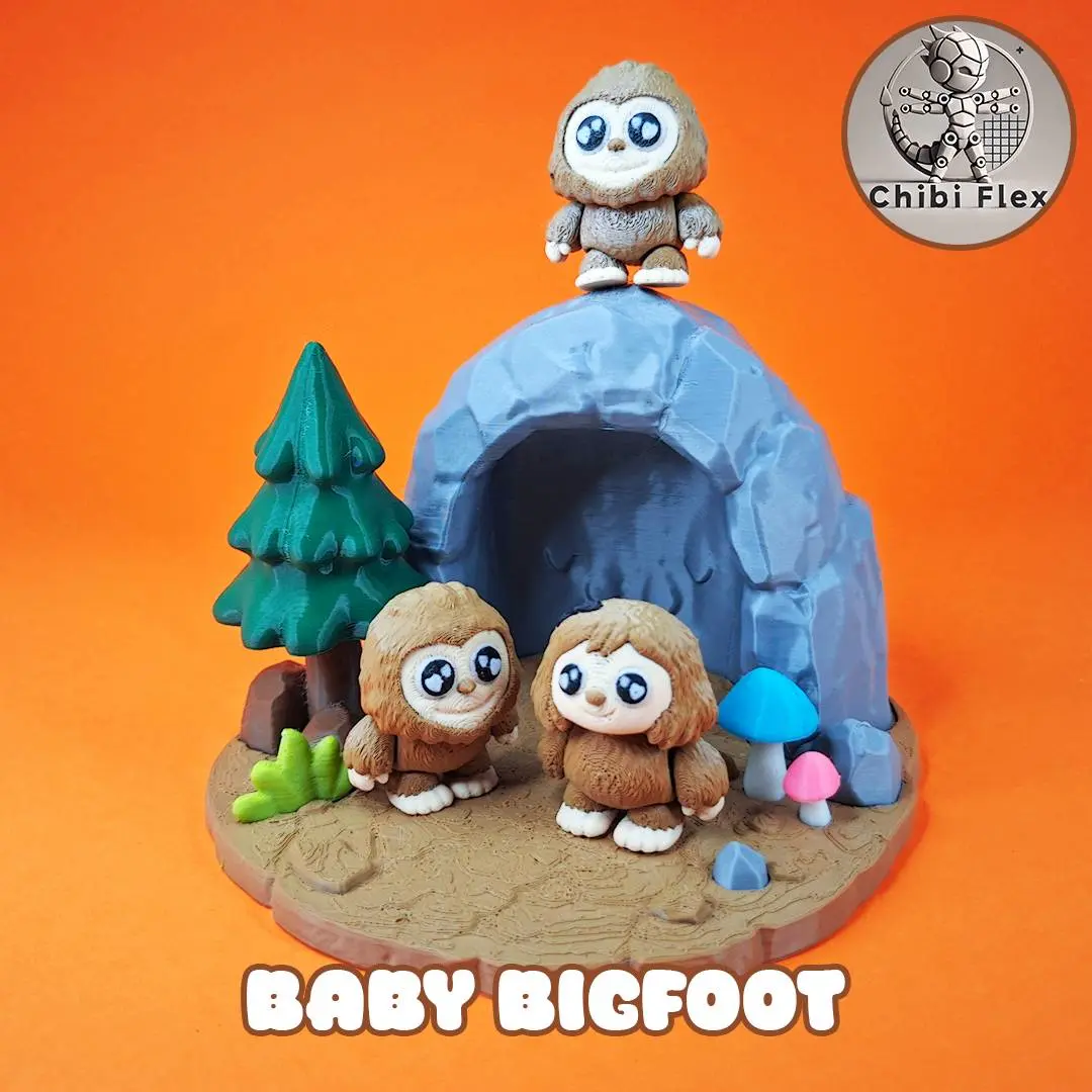 Flexi Baby Mr. & Mrs. Bigfoot & Diorama kit | Movable Head V