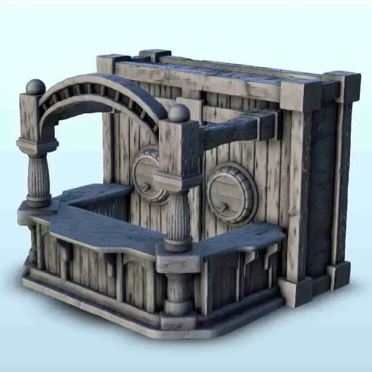 Wooden pub counter 2 - miniatures warhammer terrain scenery