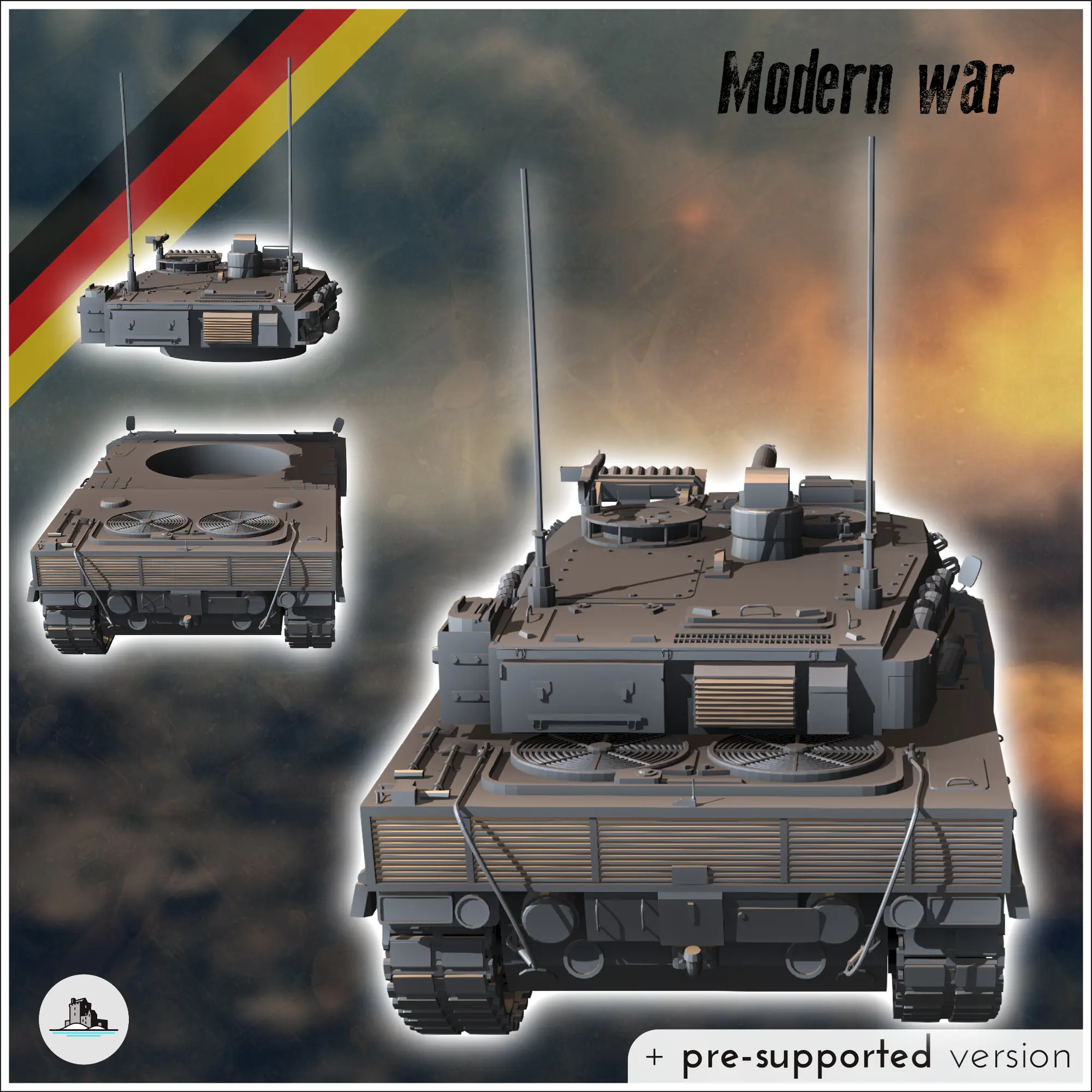 Leopard II 2 A7 Alman ana muharebe tankı - minyatür warhamm