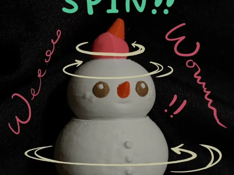 Niedlicher drehbarer Schneemann