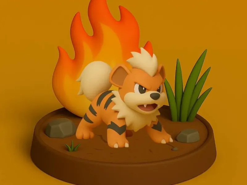 Pokemon battle style - Growlithe #058