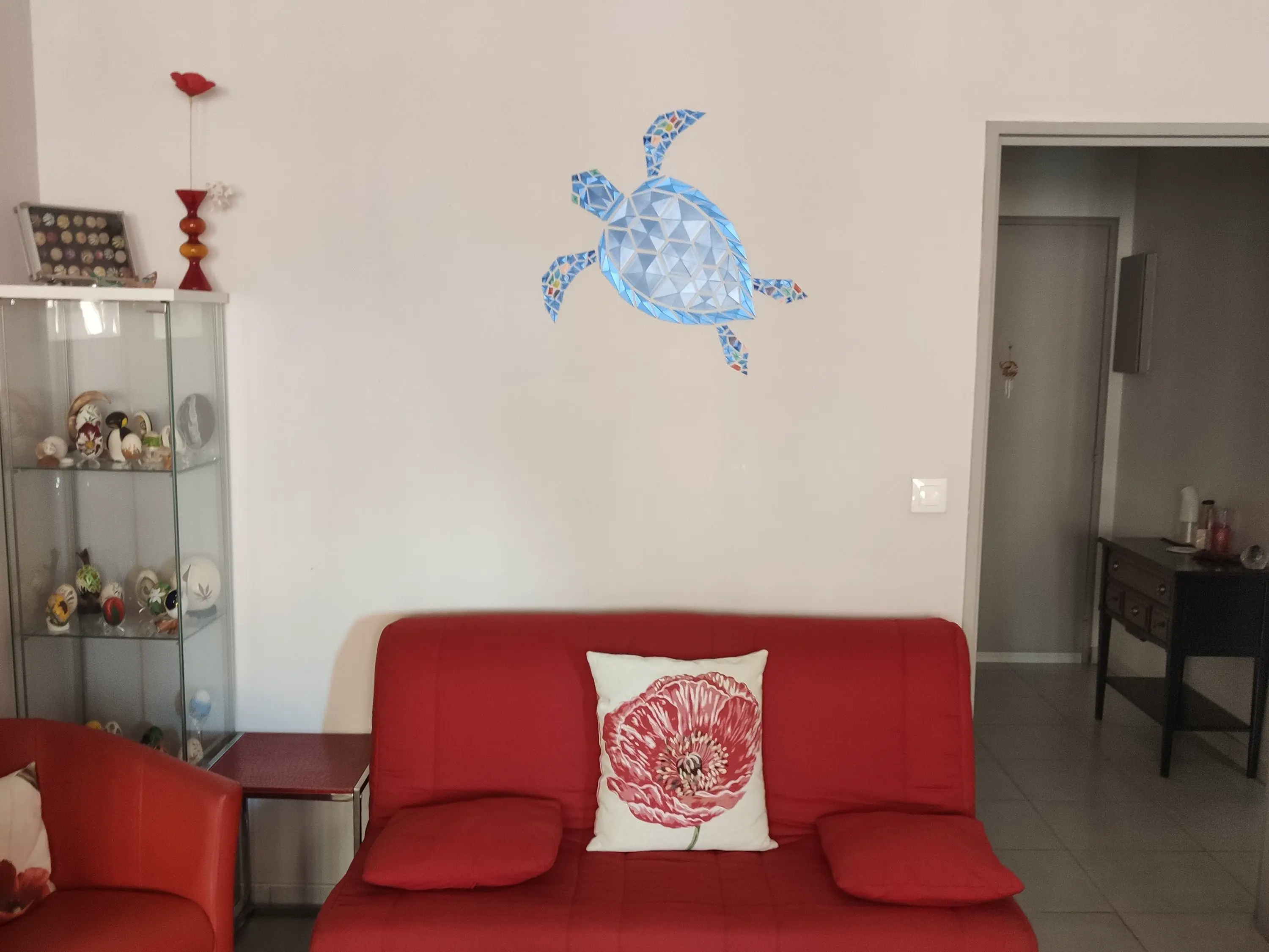 Geometrische Schildkröte Kunst an der Meereswand