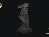 Jack Sparrow Bust STL  Pirates of the Caribbean 3D Print Scu-3