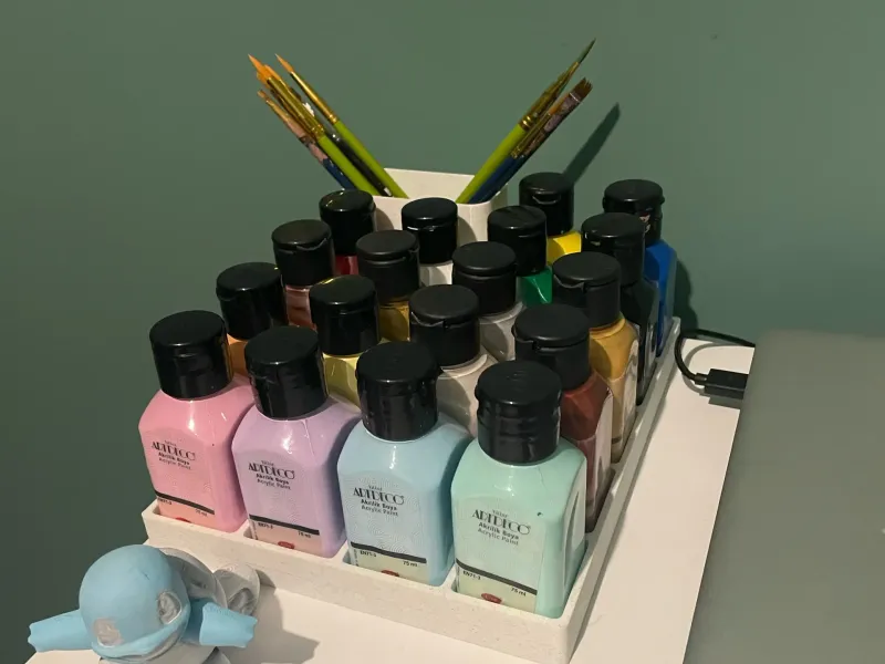 Paint & Brush Holder