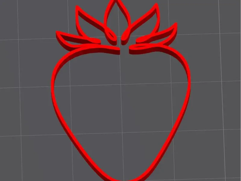 "One-Line" Minimalist Strawberry Earring – 3D Printed Design