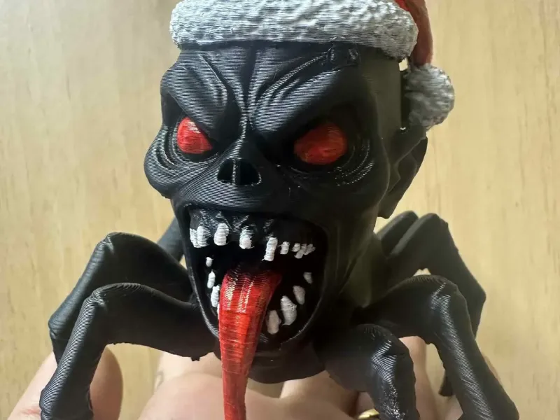 Christmas Skull-Faced Nightmare Spider Monster Figurine
