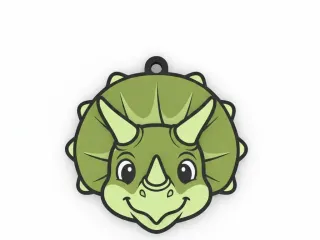 Keychain triceratops dino fun