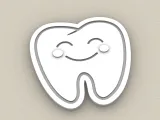 Badge Reel Topper Flat Back Happy tooth-2