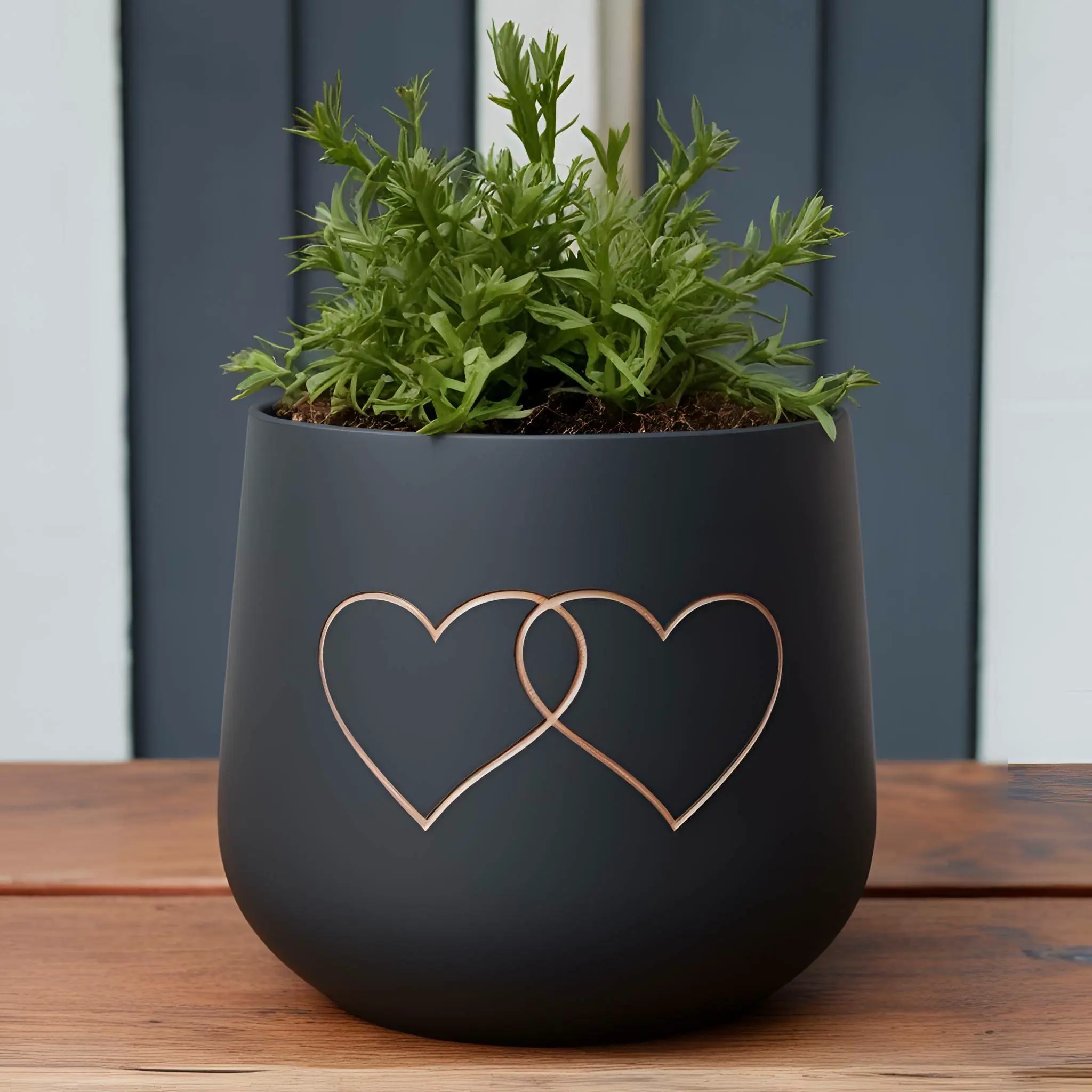 Modern Home Decor Planter – Plantpot “Two Hearts”
