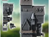 Large medieval building with round tower, terrace and access-1