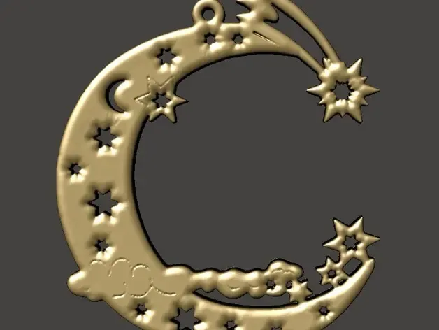 Christmas Tree Ornament (Moon and Stars)