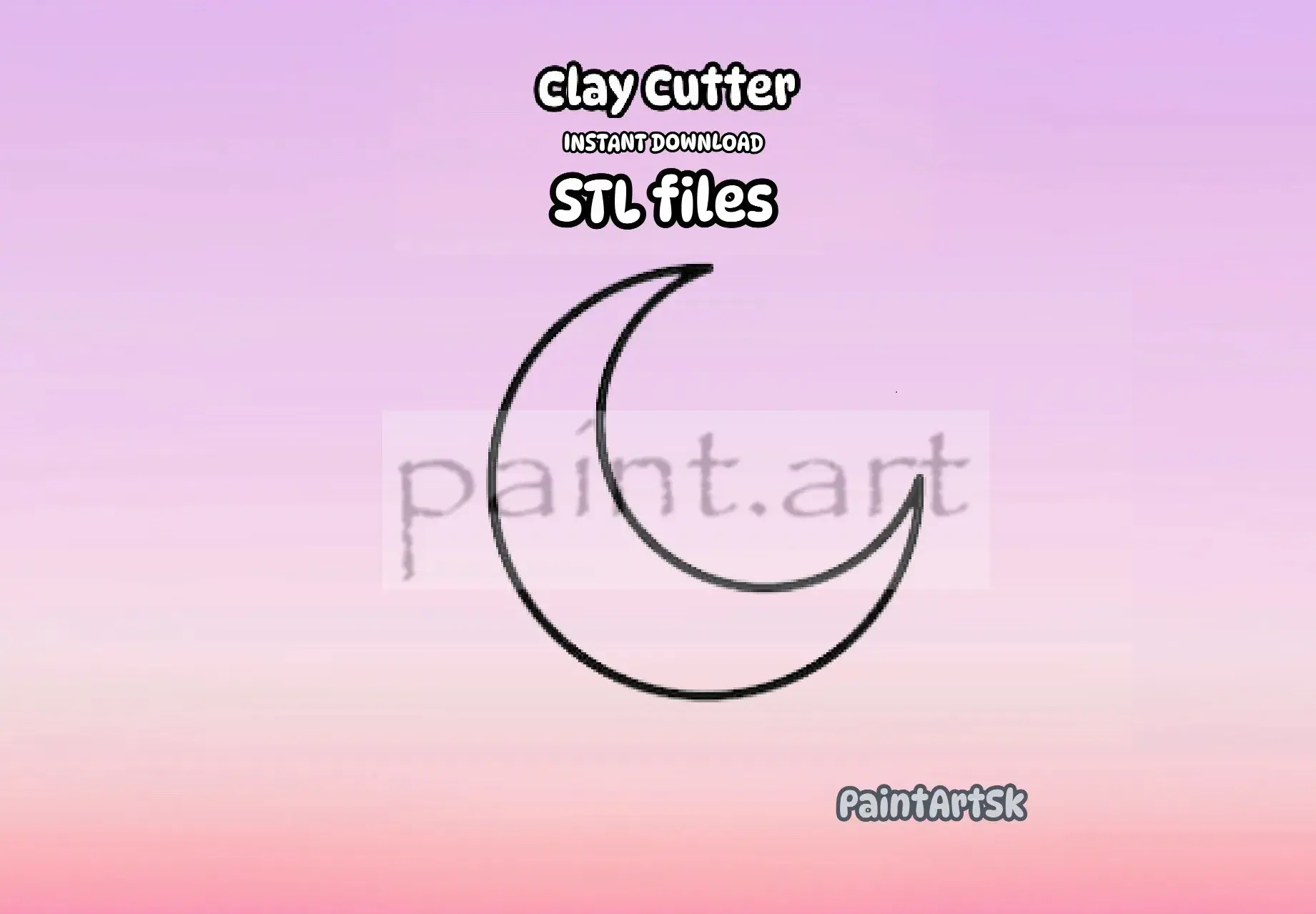 Crescent moon Cutter for Polymer Clay, Clay cutter, Moon