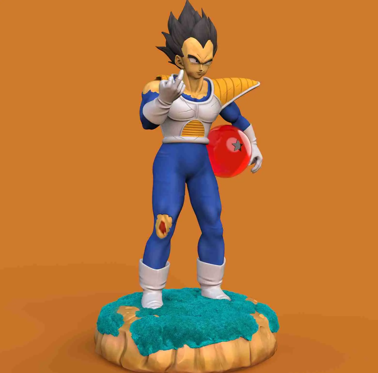 VEGETA DRAGON BALL - MODELO DE IMPRESIÓN 3D