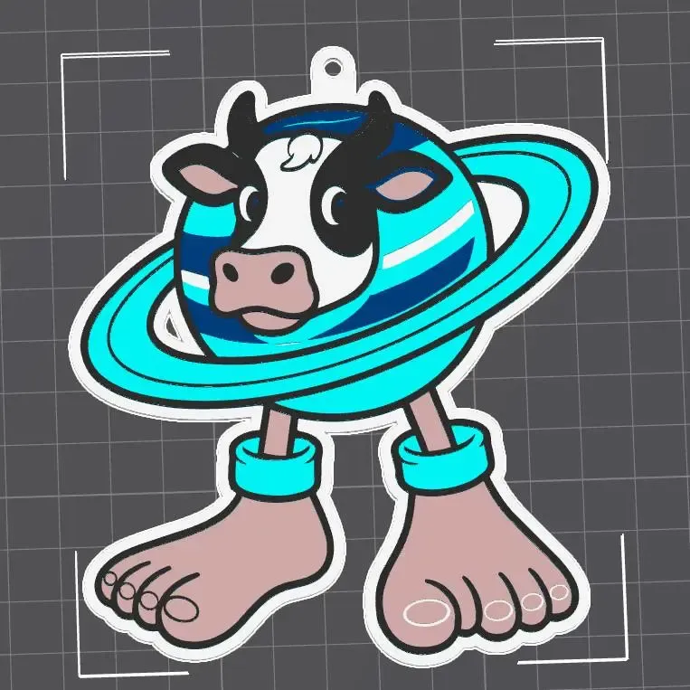 vaca suturno saturnina italian brainrot keychain