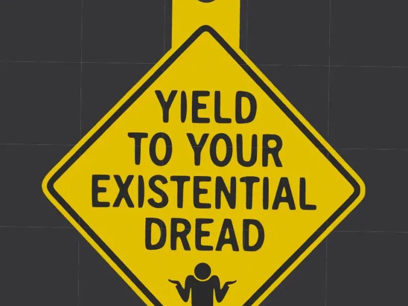 Yield to your Existential Dread Keychain