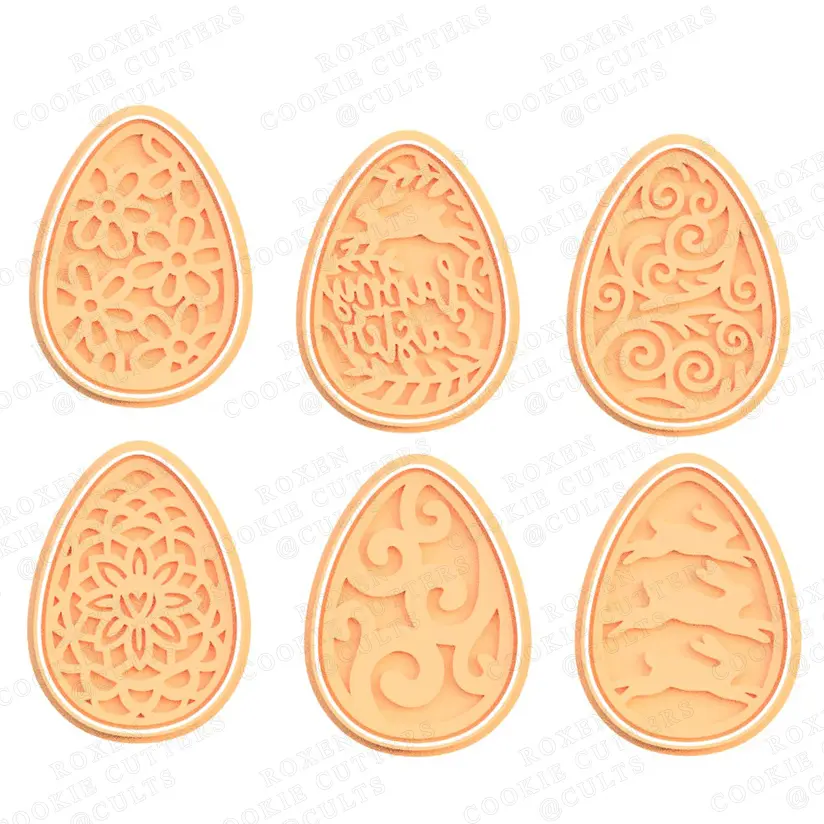 Ornament Easter eggs cookie cutter set of 6