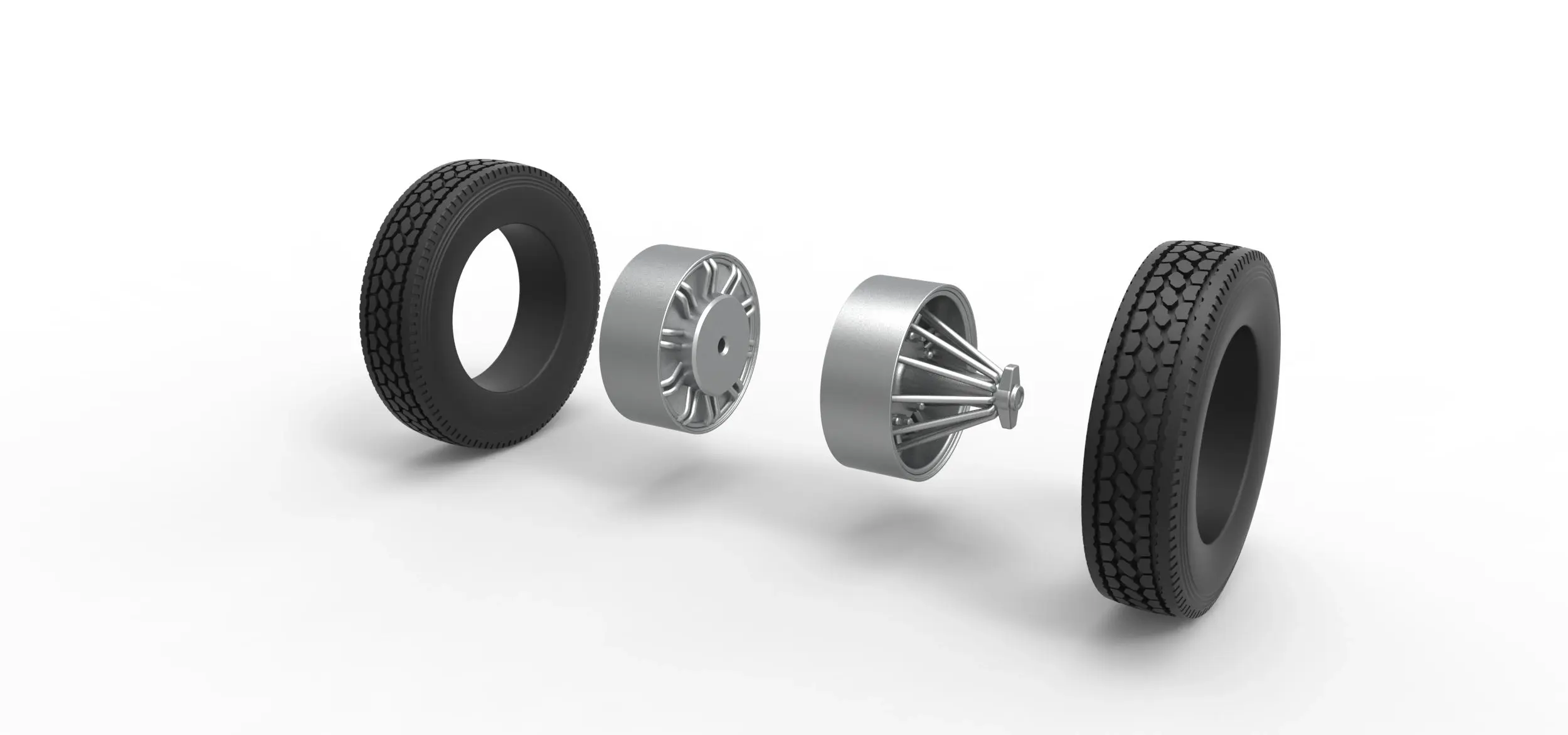 Vehicles & Machinery STL Download - Rear custom Slab wheel of semi ...