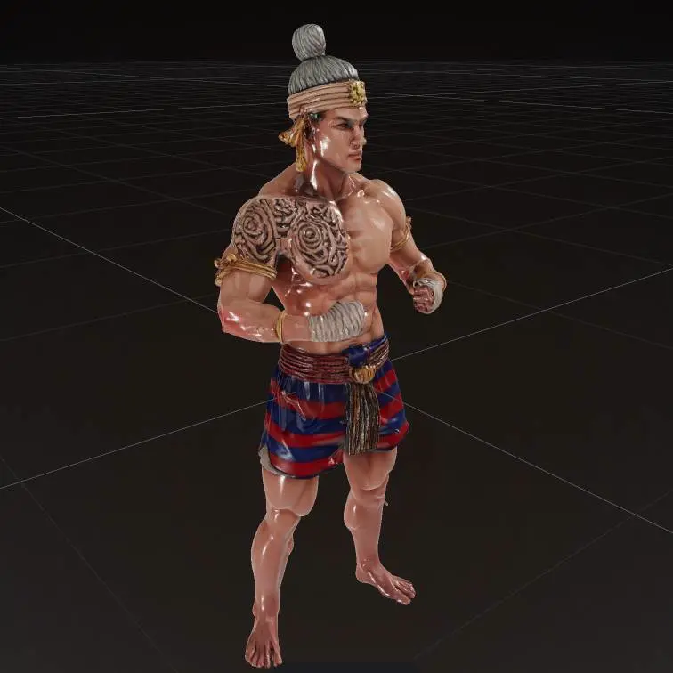muscular fighter 3dmodel