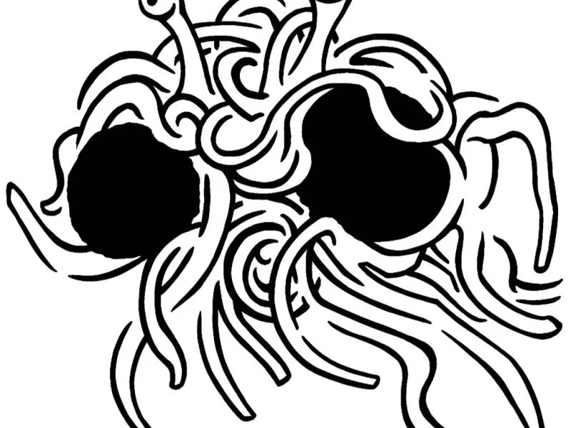 Flying Spaghetti Monster stencil