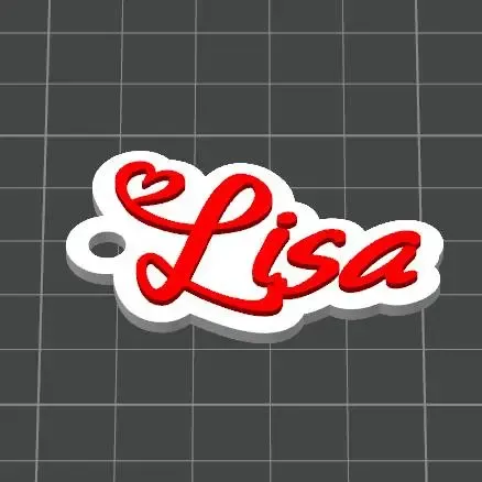 Llavero Lisa - Estilo Love - Etiqueta de nombre