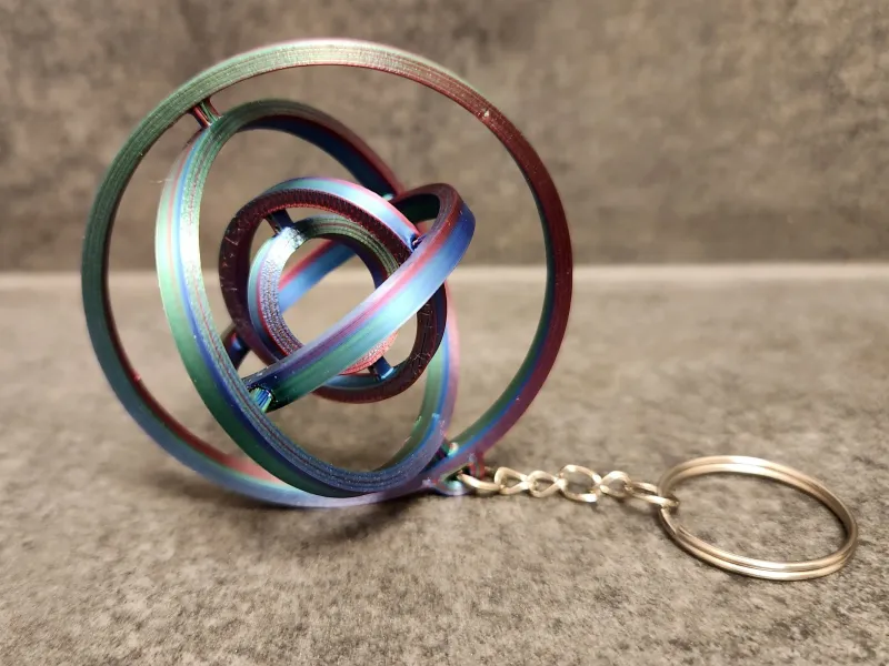 Rotating rings fidjet Keychain.