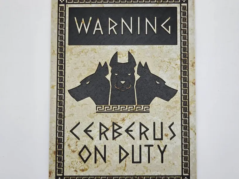 Sign Warning Cerberus