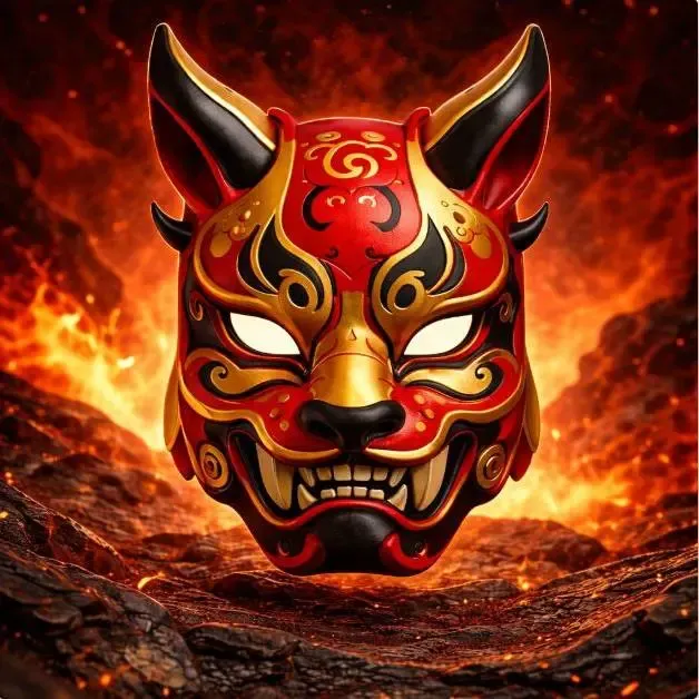 Oni-kitsune mask