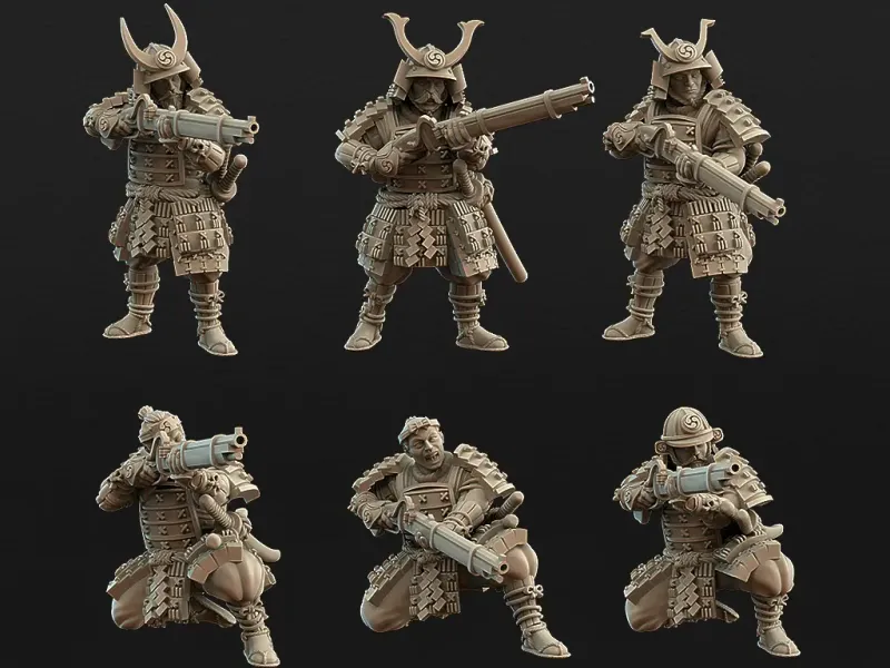 Japanische Samurai-Musketiere