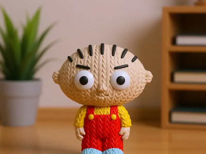 Stewie Griffin from Family Guy Knitted - Crochet