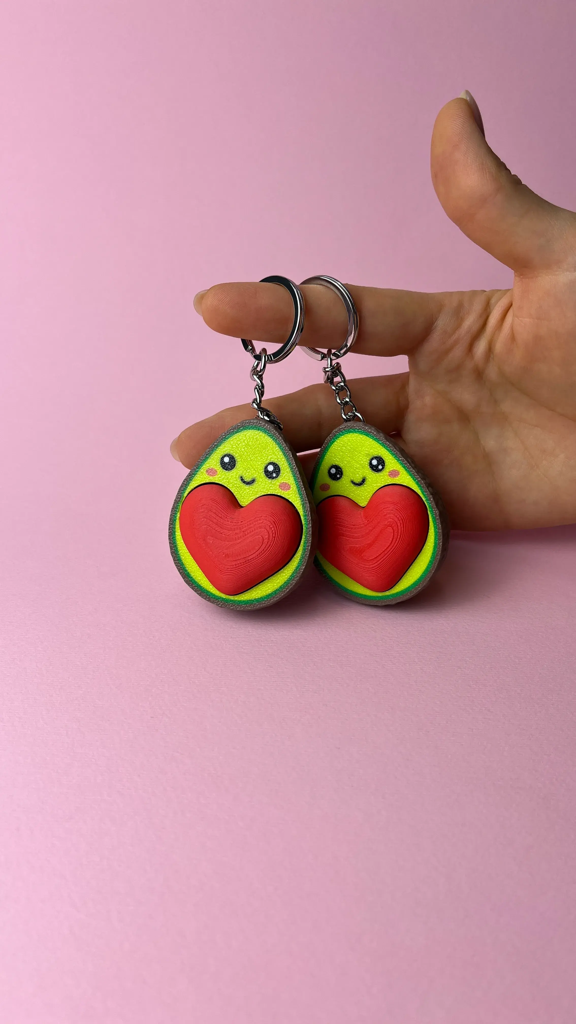 Avocado Clicker Heart Keychain, Romantic San Valentine