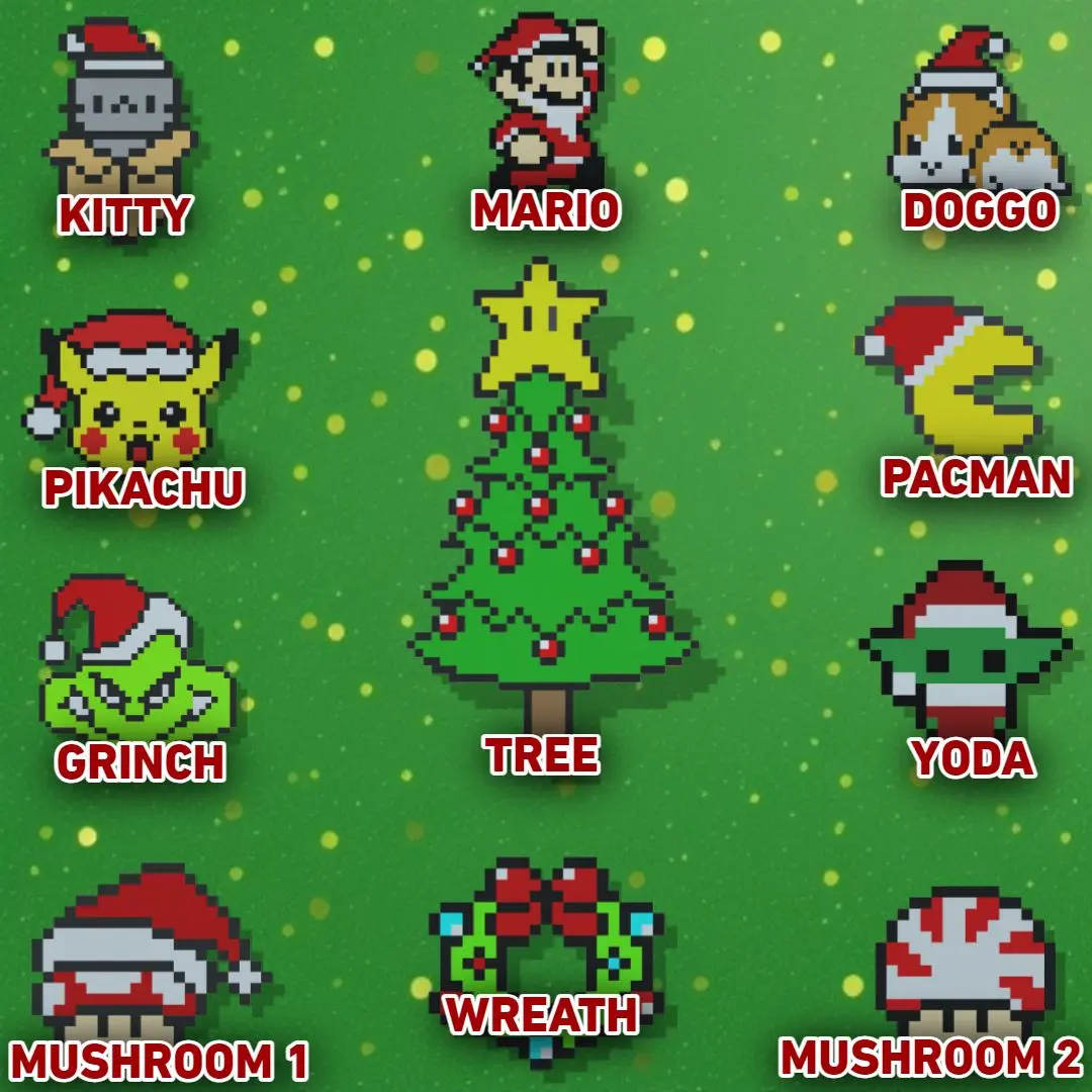 Pixelated / 8Bit Christmas Ornament Collection