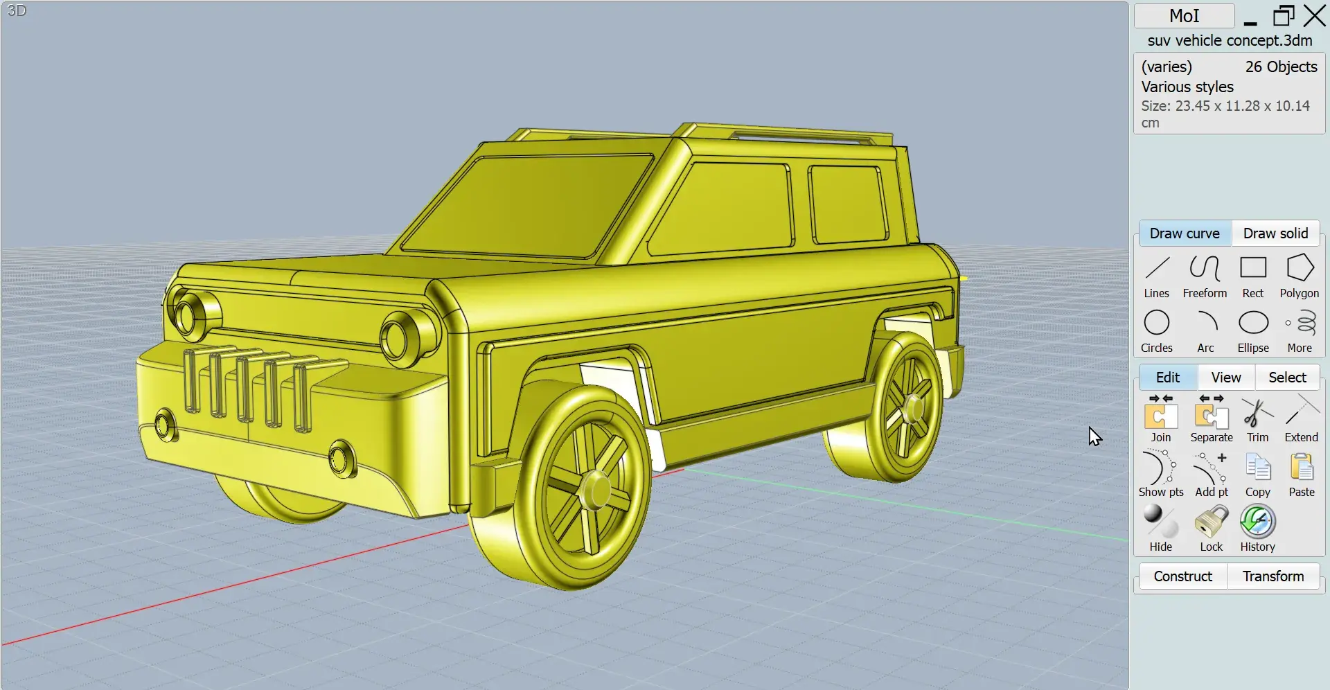 3d printable vehicle concept